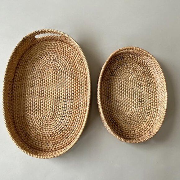 NEW Rattan Wicker Tray Perfect Christmas Gifts for Women, Serving Tray - Picture 6 of 9